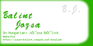 balint jozsa business card